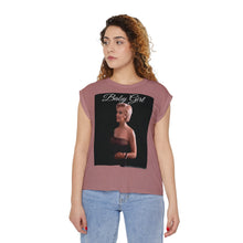 Load image into Gallery viewer, Marilyn Monroe Baby Girl Women's Flowy Rolled Cuffs Tee