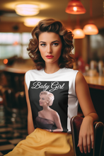 Load image into Gallery viewer, Marilyn Monroe Baby Girl Women's Flowy Rolled Cuffs Tee