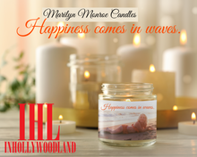 Load image into Gallery viewer, Marilyn Monroe Candle "Happiness comes in waves" Scented Candle