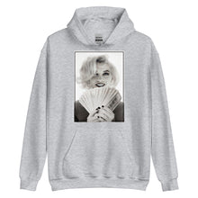 Load image into Gallery viewer, Marilyn $100 Dollar Bills Unisex Hoodie