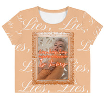 Load image into Gallery viewer, Marilyn Lies, Lies, Lies All-Over Print Crop Tee