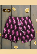 Load image into Gallery viewer, INHOLLYWOODLAND Men's Neon Flamingo Emoji Luxury Shorts