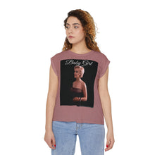 Load image into Gallery viewer, Marilyn Monroe Baby Girl Women&#39;s Flowy Rolled Cuffs Tee
