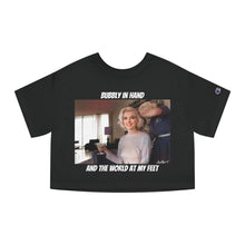 Load image into Gallery viewer, Marilyn Monroe Bubbly In Hand And The World At My Feet Crop Top Shirt
