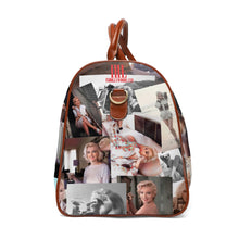 Load image into Gallery viewer, Marilyn Monroe Travel Bag, Waterproof Weekender Duffel, Carry On Overnight Bag, Vintage Hollywood Photo Collage, George Barris Art, Gift for Marilyn Fans

