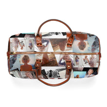 Load image into Gallery viewer, Marilyn Monroe Travel Bag, Waterproof Weekender Duffel, Carry On Overnight Bag, Vintage Hollywood Photo Collage, George Barris Art, Gift for Marilyn Fans
