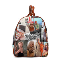 Load image into Gallery viewer, Marilyn Monroe Travel Bag, Waterproof Weekender Duffel, Carry On Overnight Bag, Vintage Hollywood Photo Collage, George Barris Art, Gift for Marilyn Fans
