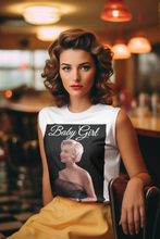 Load image into Gallery viewer, Marilyn Monroe Baby Girl Women&#39;s Flowy Rolled Cuffs Tee
