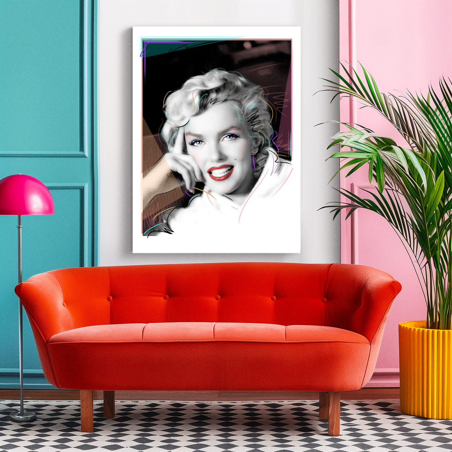 Marilyn Monroe White Robe Art Deco Pop Art Canvas Print