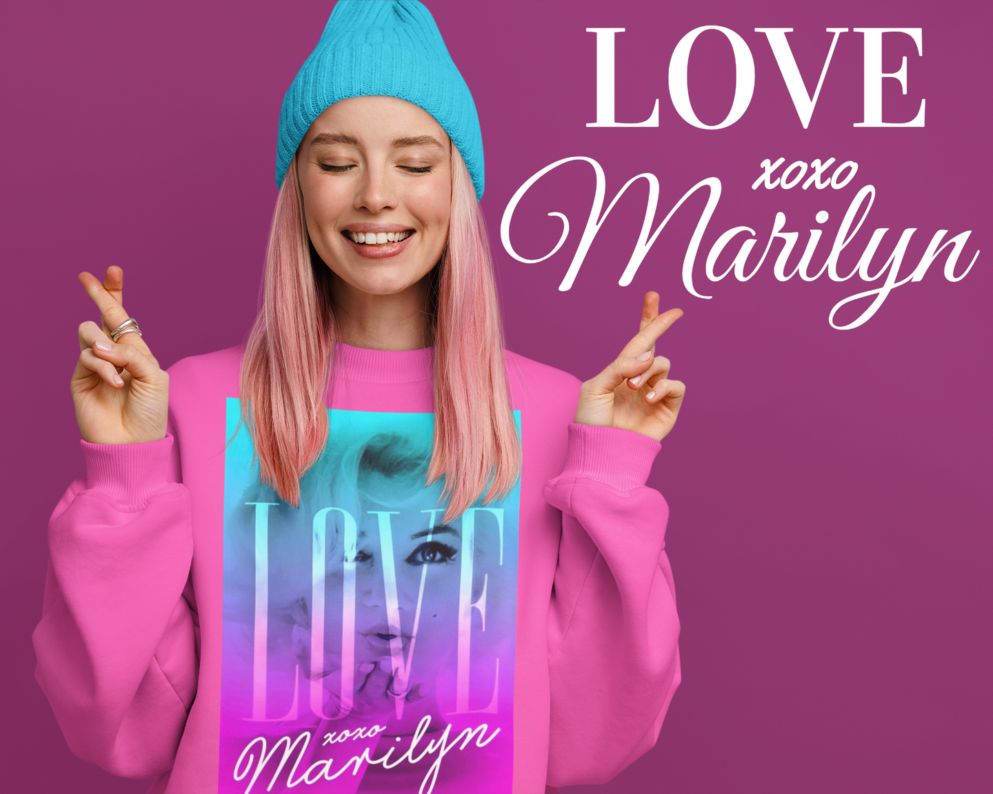 Marilyn Monroe Love Unisex Crewneck Sweatshirt