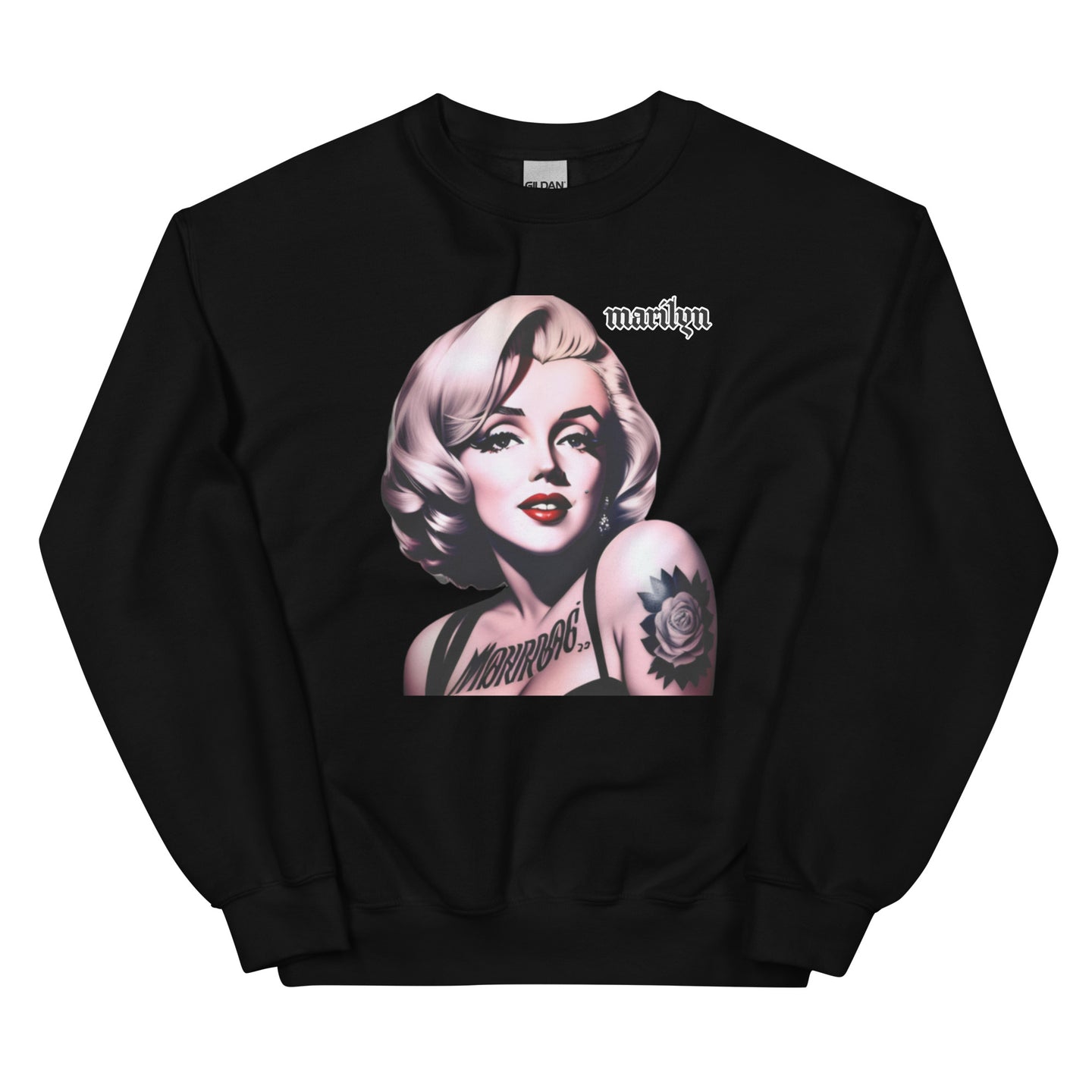 Marilyn Roses Tattooed Sweatshirt