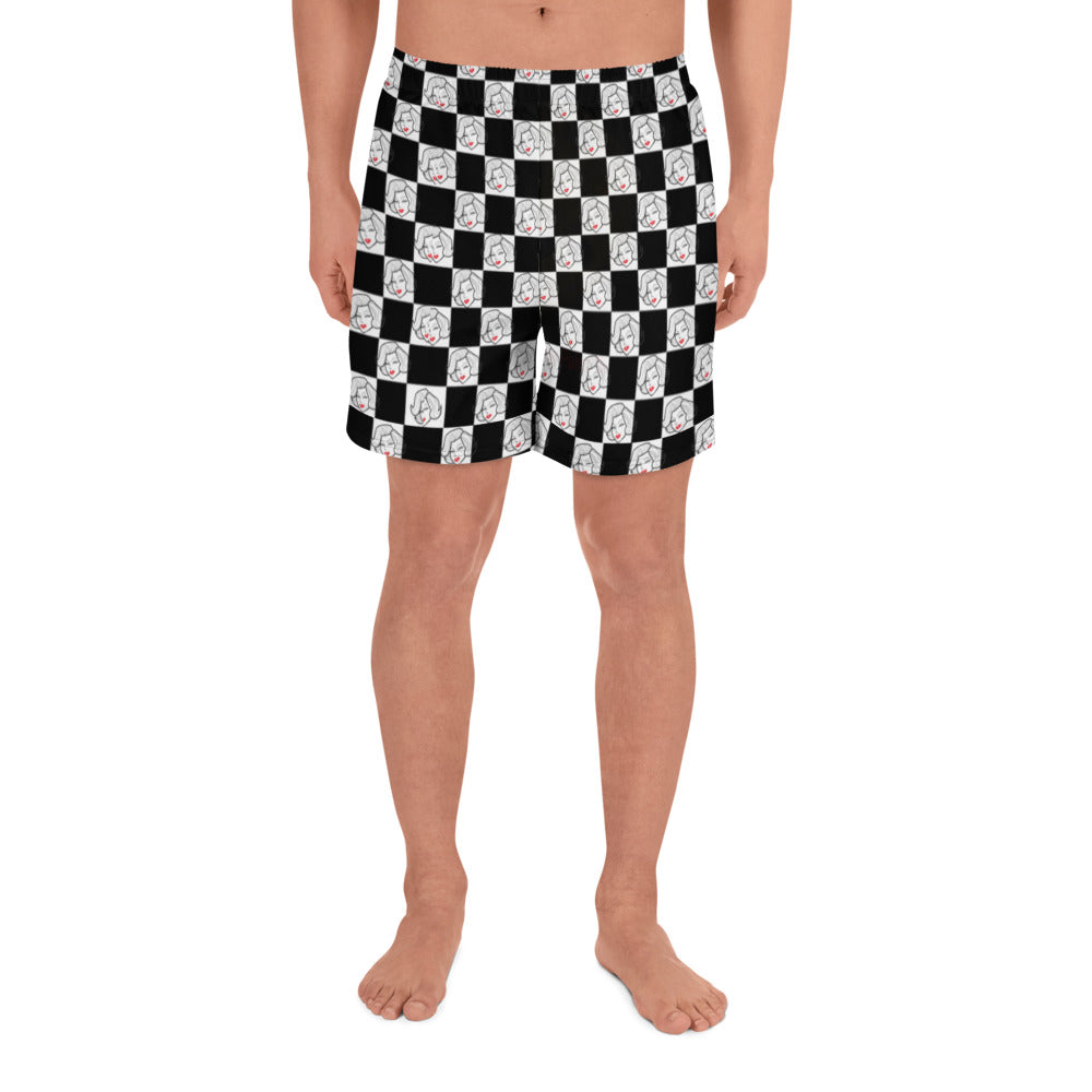 Marilyn Monroe Checkered Emoji Sport Shorts