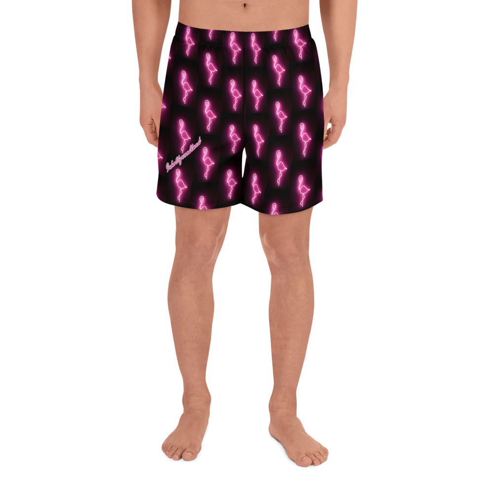 INHOLLYWOODLAND Men's Neon Flamingo Emoji Luxury Shorts