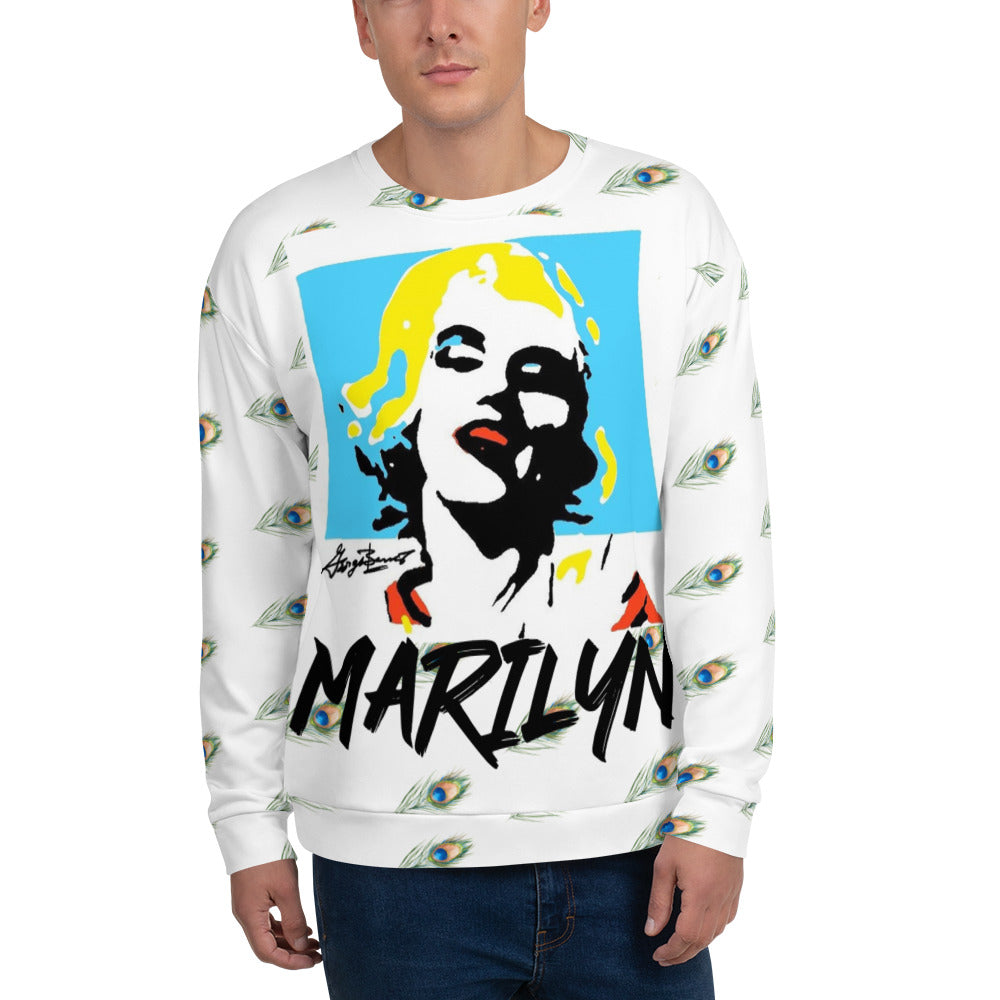 Marilyn Monroe Pop Art Peacock Unisex Sweatshirt