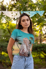 Load image into Gallery viewer, Marilyn Monroe Life Of Leisure All-Over Print Crop Tee
